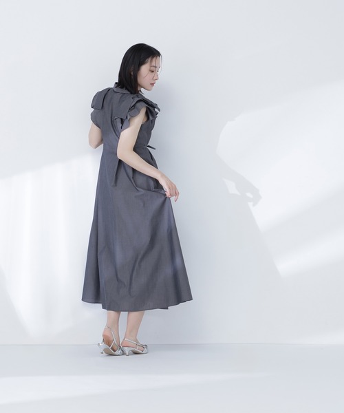 NATURAL BEAUTY BASIC(ナチュラルビューティーベーシック)の「【山本里菜さんコラボ】リボンラッフルシャツワンピース(ワンピース・レディース・ホワイト系その他/ネイビー/チャコールグレー・SMALL/MEDIUM/P/S)」の19枚目の写真