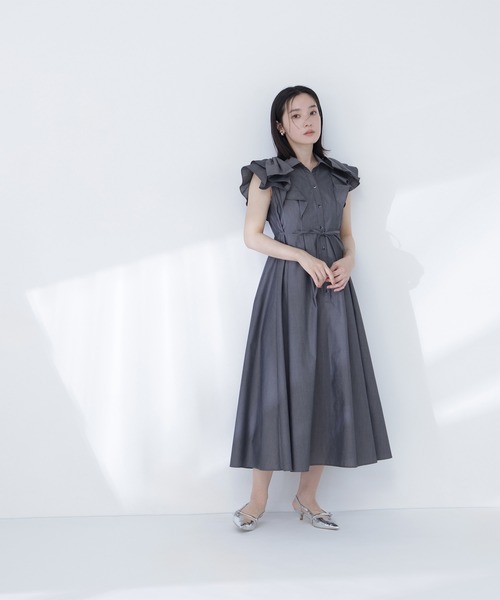 NATURAL BEAUTY BASIC(ナチュラルビューティーベーシック)の「【山本里菜さんコラボ】リボンラッフルシャツワンピース(ワンピース・レディース・ホワイト系その他/ネイビー/チャコールグレー・SMALL/MEDIUM/P/S)」の21枚目の写真