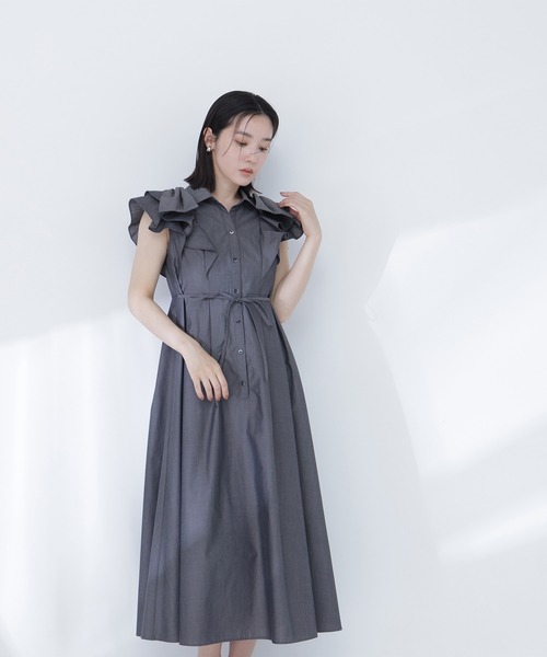 NATURAL BEAUTY BASIC(ナチュラルビューティーベーシック)の「【山本里菜さんコラボ】リボンラッフルシャツワンピース(ワンピース・レディース・ホワイト系その他/ネイビー/チャコールグレー・SMALL/MEDIUM/P/S)」の22枚目の写真