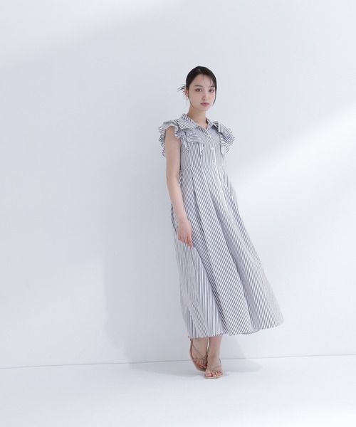 NATURAL BEAUTY BASIC(ナチュラルビューティーベーシック)の「【山本里菜さんコラボ】リボンラッフルシャツワンピース(ワンピース・レディース・ホワイト系その他/ネイビー/チャコールグレー・SMALL/MEDIUM/P/S)」の11枚目の写真