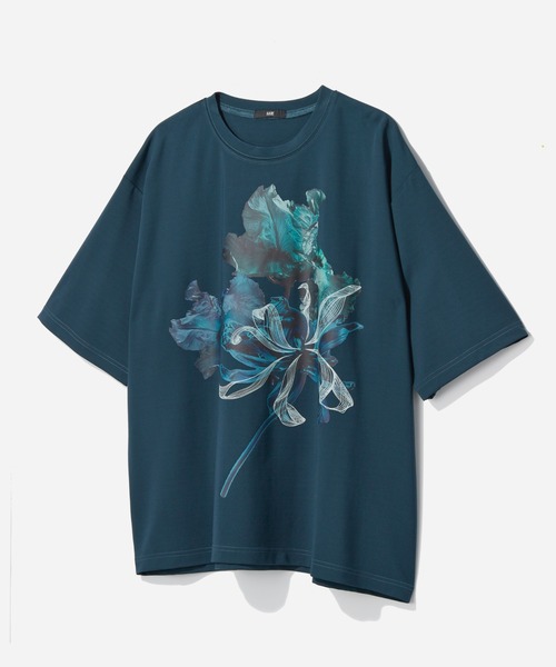 HARE(ハレ)の「【接触冷感】フラワーアートフロントプリントカット(HARE)(Tシャツ/カットソー・メンズ・グリーン/ホワイト/ブラック・FREE)」の3枚目の写真