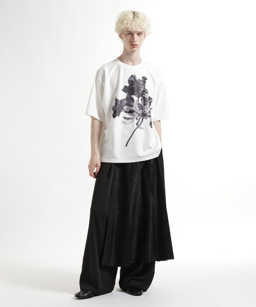 HARE(ハレ)の「【接触冷感】フラワーアートフロントプリントカット(HARE)(Tシャツ/カットソー・メンズ・グリーン/ホワイト/ブラック・FREE)」の5枚目の写真
