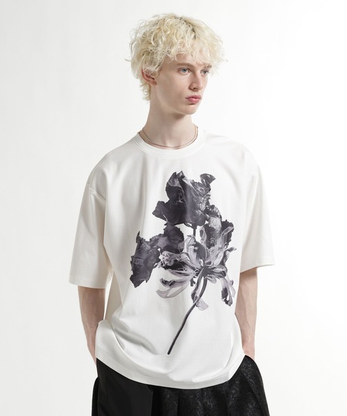 HARE(ハレ)の「【接触冷感】フラワーアートフロントプリントカット(HARE)(Tシャツ/カットソー・メンズ・グリーン/ホワイト/ブラック・FREE)」の10枚目の写真