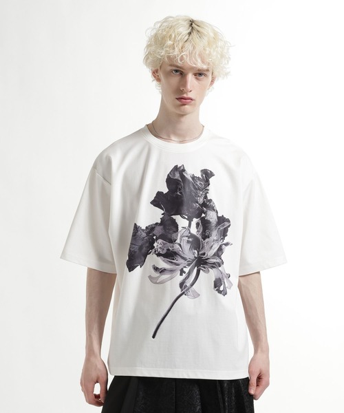 HARE(ハレ)の「【接触冷感】フラワーアートフロントプリントカット(HARE)(Tシャツ/カットソー・メンズ・グリーン/ホワイト/ブラック・FREE)」の11枚目の写真