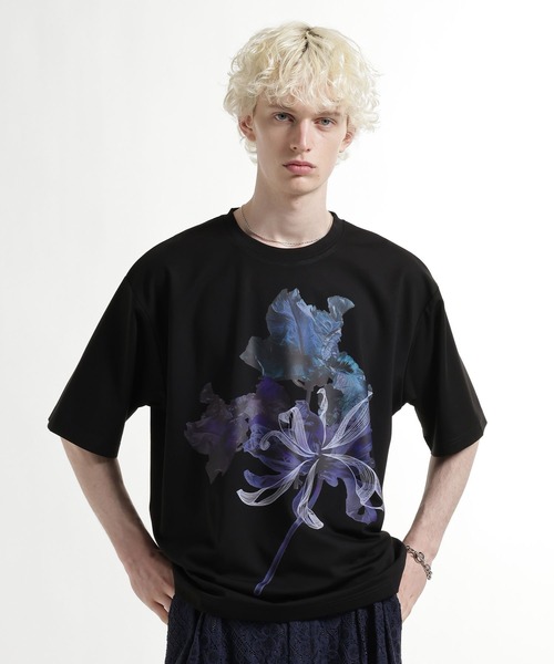 HARE(ハレ)の「【接触冷感】フラワーアートフロントプリントカット(HARE)(Tシャツ/カットソー・メンズ・グリーン/ホワイト/ブラック・FREE)」の12枚目の写真