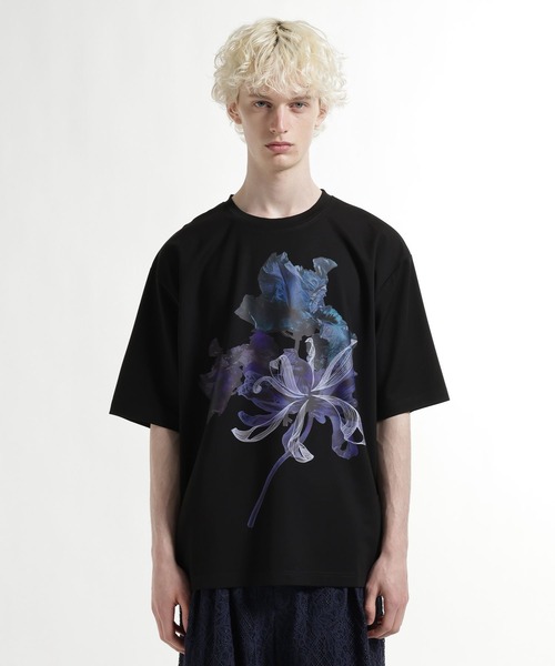 HARE(ハレ)の「【接触冷感】フラワーアートフロントプリントカット(HARE)(Tシャツ/カットソー・メンズ・グリーン/ホワイト/ブラック・FREE)」の14枚目の写真