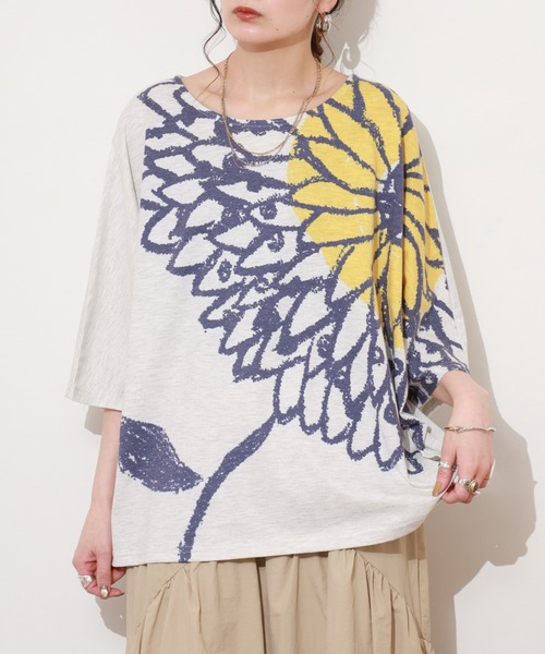 BARNDOOR(バーンドア)の「天竺ドルマン プルオーバー 26SS 半袖(Tシャツ/カットソー・レディース・ネイビー/オートミール/イエロー系/オレンジ系・FREE)」の21枚目の写真