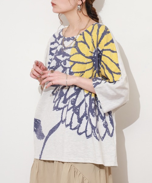 BARNDOOR(バーンドア)の「天竺ドルマン プルオーバー 26SS 半袖(Tシャツ/カットソー・レディース・ネイビー/オートミール/イエロー系/オレンジ系・FREE)」の22枚目の写真