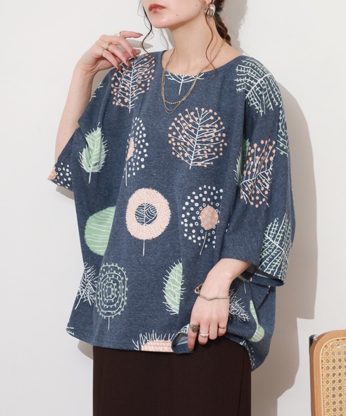 BARNDOOR(バーンドア)の「天竺ドルマン プルオーバー 26SS 半袖(Tシャツ/カットソー・レディース・ネイビー/オートミール/イエロー系/オレンジ系・FREE)」の12枚目の写真