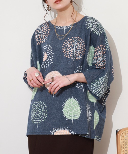BARNDOOR(バーンドア)の「天竺ドルマン プルオーバー 26SS 半袖(Tシャツ/カットソー・レディース・ネイビー/オートミール/イエロー系/オレンジ系・FREE)」の14枚目の写真