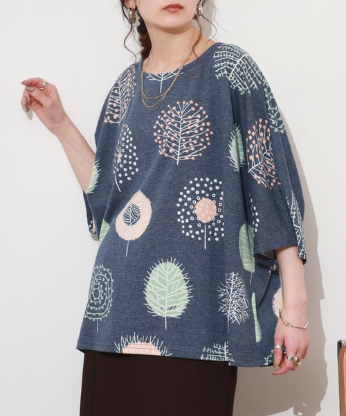 BARNDOOR(バーンドア)の「天竺ドルマン プルオーバー 26SS 半袖(Tシャツ/カットソー・レディース・ネイビー/オートミール/イエロー系/オレンジ系・FREE)」の15枚目の写真