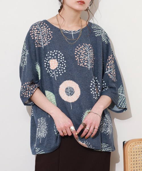 BARNDOOR(バーンドア)の「天竺ドルマン プルオーバー 26SS 半袖(Tシャツ/カットソー・レディース・ネイビー/オートミール/イエロー系/オレンジ系・FREE)」の16枚目の写真