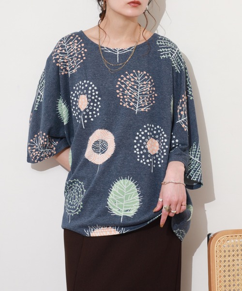 BARNDOOR(バーンドア)の「天竺ドルマン プルオーバー 26SS 半袖(Tシャツ/カットソー・レディース・ネイビー/オートミール/イエロー系/オレンジ系・FREE)」の17枚目の写真
