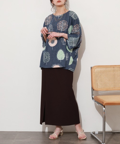BARNDOOR(バーンドア)の「天竺ドルマン プルオーバー 26SS 半袖(Tシャツ/カットソー・レディース・ネイビー/オートミール/イエロー系/オレンジ系・FREE)」の18枚目の写真