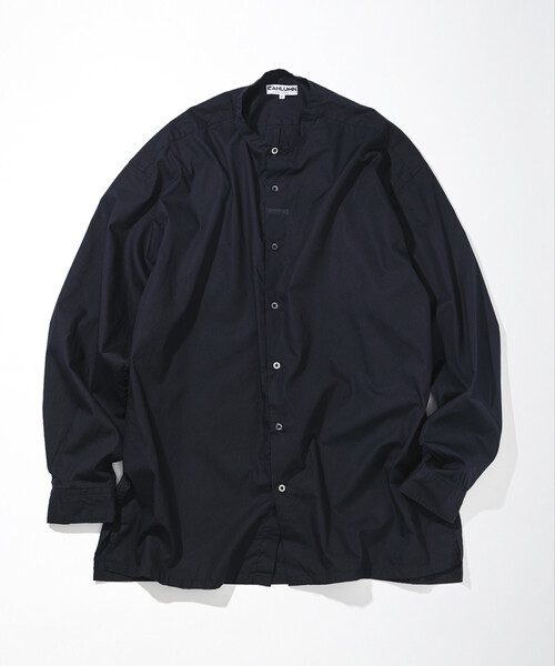 CAHLUMN(カウラム)の「CAHLUMN/カウラム Broadcloth Band Collar Shirt(シャツ/ブラウス・メンズ・ブラウン/ネイビー/ホワイト・MEDIUM/LARGE/X-LARGE/XX-LARGE)」の3枚目の写真