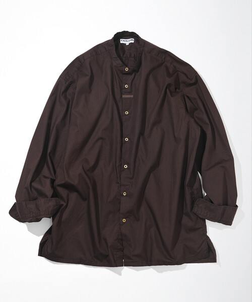 CAHLUMN(カウラム)の「CAHLUMN/カウラム Broadcloth Band Collar Shirt(シャツ/ブラウス・メンズ・ブラウン/ネイビー/ホワイト・MEDIUM/LARGE/X-LARGE/XX-LARGE)」の2枚目の写真