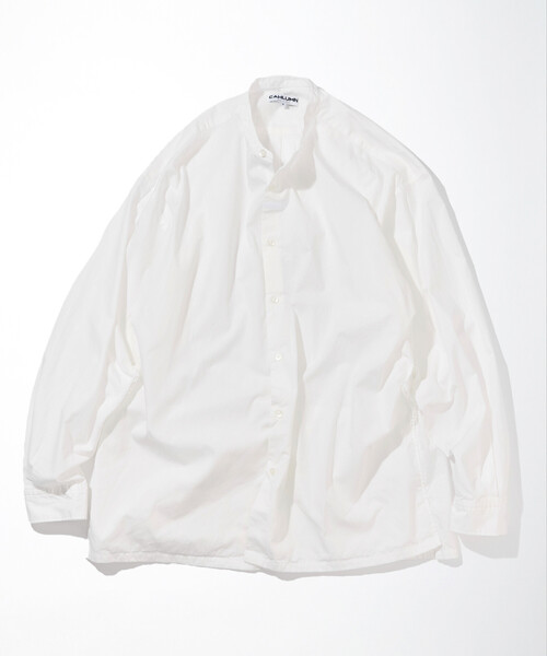 CAHLUMN(カウラム)の「CAHLUMN/カウラム Broadcloth Band Collar Shirt(シャツ/ブラウス・メンズ・ブラウン/ネイビー/ホワイト・MEDIUM/LARGE/X-LARGE/XX-LARGE)」の1枚目の写真