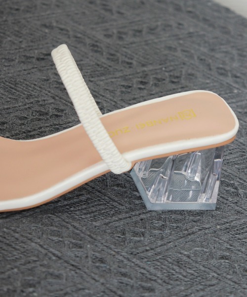 Miniministore(ミニミニストア)の「ミュールサンダル クリア太ヒール 美脚(サンダル・レディース・ホワイト/ブラック・25.0cm/24.5cm/24.0cm/23.5cm/23.0cm/22.5cm)」の22枚目の写真