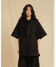 Bijo Point Short-Sleeved Shirts Black (Ver. Tie)