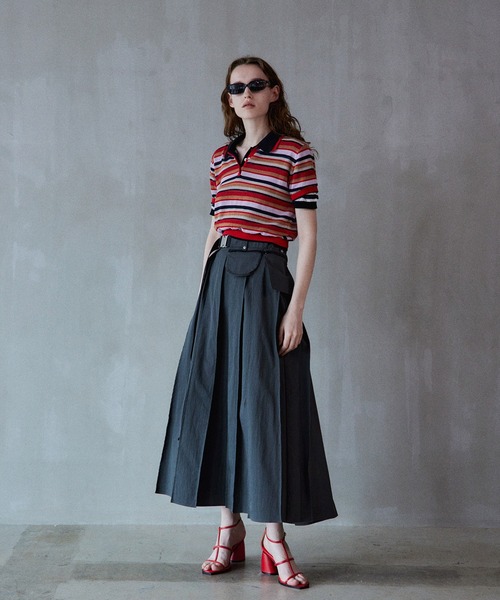 MAISON SPECIAL(メゾンスペシャル)の「Military Pocket Skirt/ミリタリーポケットスカート(スカート・レディース・カーキ/アイボリー/チャコールグレー・36/38)」の17枚目の写真