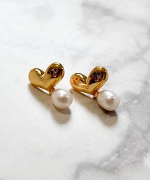 YU-KA:ハートモチーフ×パールピアス Heart motif x pearl earrings