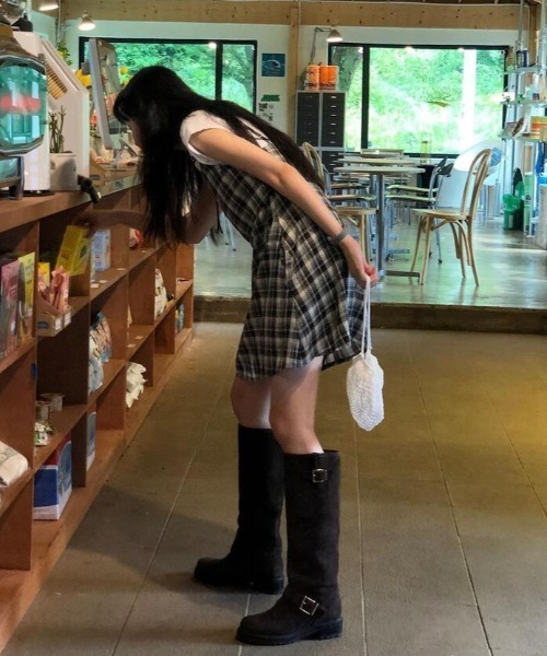 semplice（センプリチェ）の「チェックワンピース（ワンピース・レディース・ブラック・F）」の8枚目の写真