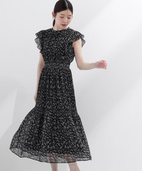 PROPORTION BODY DRESSING(プロポーションボディドレッシング)の「小花楊柳ロングワンピース / 1216240605(ワンピース・レディース・ブラック/ホワイト系その他・MEDIUM/P/S/SMALL)」の2枚目の写真