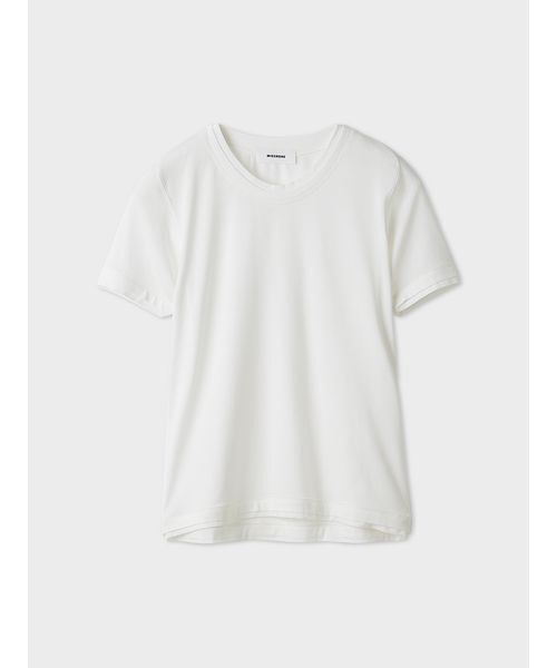 MIESROHE(ミースロエ)の「レイヤードカットTシャツ(Tシャツ/カットソー・レディース・ベージュ/その他/ライム/ホワイト・F)」の1枚目の写真