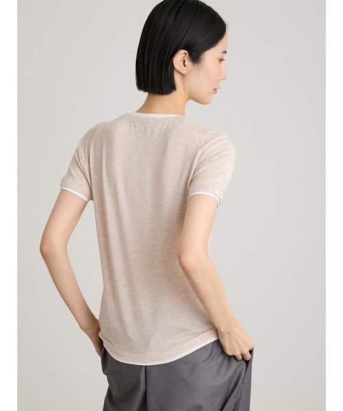 MIESROHE(ミースロエ)の「レイヤードカットTシャツ(Tシャツ/カットソー・レディース・ベージュ/その他/ライム/ホワイト・F)」の11枚目の写真