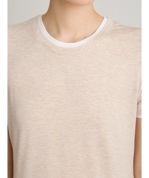 MIESROHE(ミースロエ)の「レイヤードカットTシャツ(Tシャツ/カットソー・レディース・ベージュ/その他/ライム/ホワイト・F)」の12枚目の写真