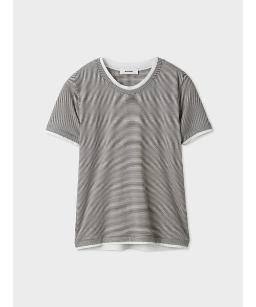 MIESROHE(ミースロエ)の「レイヤードカットTシャツ(Tシャツ/カットソー・レディース・ベージュ/その他/ライム/ホワイト・F)」の17枚目の写真