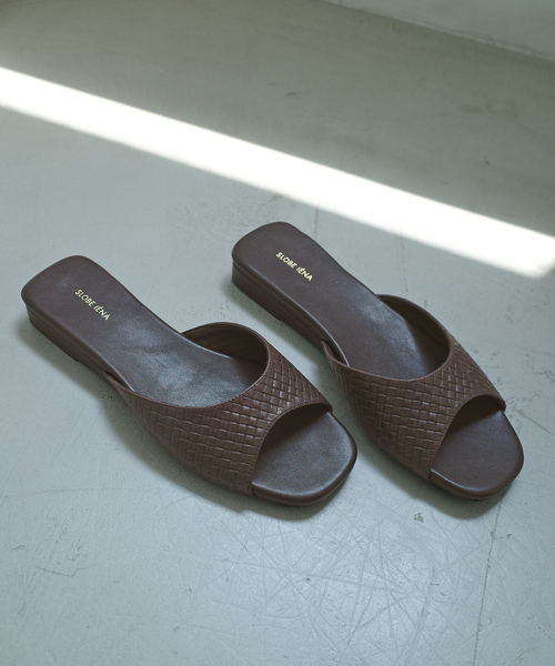 SLOBE IENA(スローブイエナ)の「SLOBE レザーミュール(サンダル・レディース・ブラウン・24.5cm/24cm/23.5cm/23cm)」の1枚目の写真