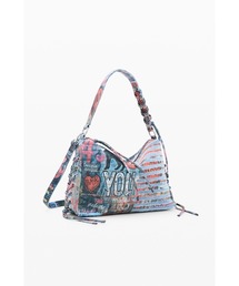 Cat Graffiti Denim Shoulder Bag/キャットグラフィティデニムショルダーバッグ