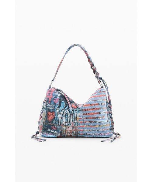 Desigual(デシグアル)の「Cat Graffiti Denim Shoulder Bag/キャットグラフィティデニムショルダーバッグ(ショルダーバッグ・レディース・マルチ・FREE)」の2枚目の写真