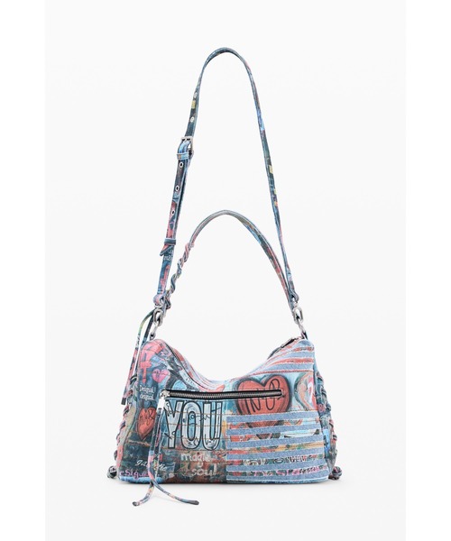 Desigual(デシグアル)の「Cat Graffiti Denim Shoulder Bag/キャットグラフィティデニムショルダーバッグ(ショルダーバッグ・レディース・マルチ・FREE)」の3枚目の写真