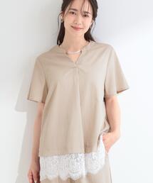 SHOO・LA・RUE | 【S-LL/洗濯機可】軽凛(かろりん)ひんやり スキッパー裾レースブラウス(シャツ/ブラウス)