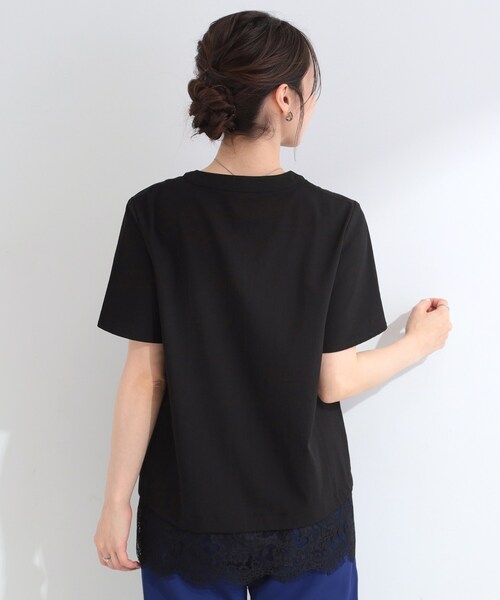 SHOO・LA・RUE（シューラルー）の「【S-LL/洗濯機可】軽凛(かろりん)ひんやり スキッパー裾レースブラウス（シャツ/ブラウス・レディース・ライトベージュ/ブラック/ブラウン系その他/イエロー系その他・04/03/02/01）」の8枚目の写真