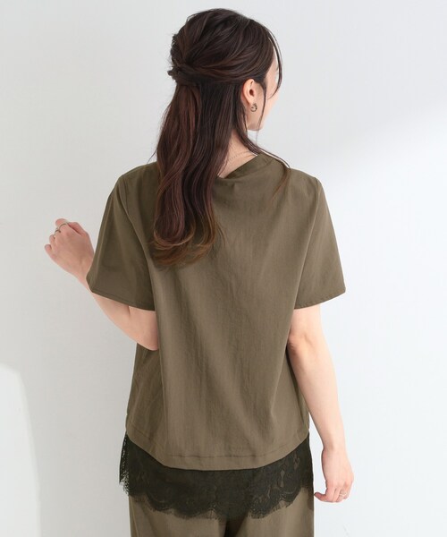 SHOO・LA・RUE（シューラルー）の「【S-LL/洗濯機可】軽凛(かろりん)ひんやり スキッパー裾レースブラウス（シャツ/ブラウス・レディース・ライトベージュ/ブラック/ブラウン系その他/イエロー系その他・04/03/02/01）」の17枚目の写真