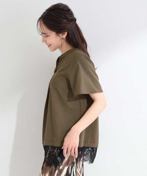 SHOO・LA・RUE（シューラルー）の「【S-LL/洗濯機可】軽凛(かろりん)ひんやり スキッパー裾レースブラウス（シャツ/ブラウス・レディース・ライトベージュ/ブラック/ブラウン系その他/イエロー系その他・04/03/02/01）」の19枚目の写真