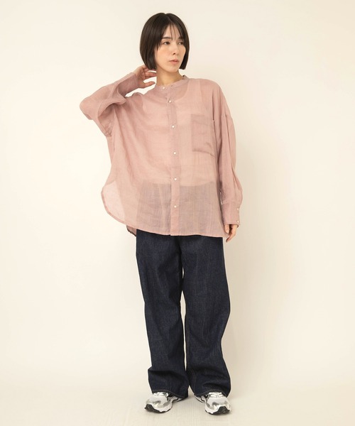 RNA-N(アールエヌエーエヌ)の「B2981 ラミースタンドカラーシャツ(シャツ/ブラウス・レディース・ピンク/ブラウン/オレンジ・FREE)」の12枚目の写真