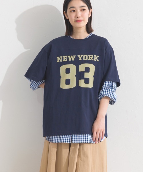 OMNES(オムネス)の「ロゴプリント半袖Tシャツ(Tシャツ/カットソー・レディース・ブラック/ネイビー/レッド/ホワイト/パープル・FREE)」の4枚目の写真