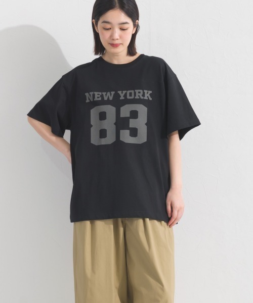 OMNES(オムネス)の「ロゴプリント半袖Tシャツ(Tシャツ/カットソー・レディース・ブラック/ネイビー/レッド/ホワイト/パープル・FREE)」の11枚目の写真