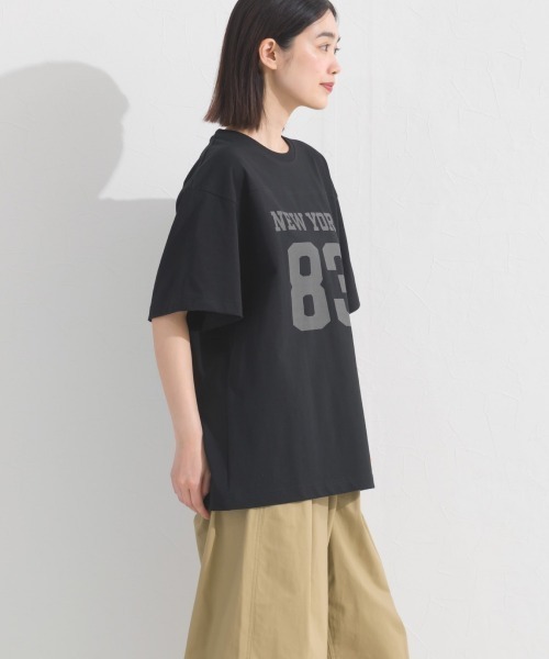 OMNES(オムネス)の「ロゴプリント半袖Tシャツ(Tシャツ/カットソー・レディース・ブラック/ネイビー/レッド/ホワイト/パープル・FREE)」の12枚目の写真