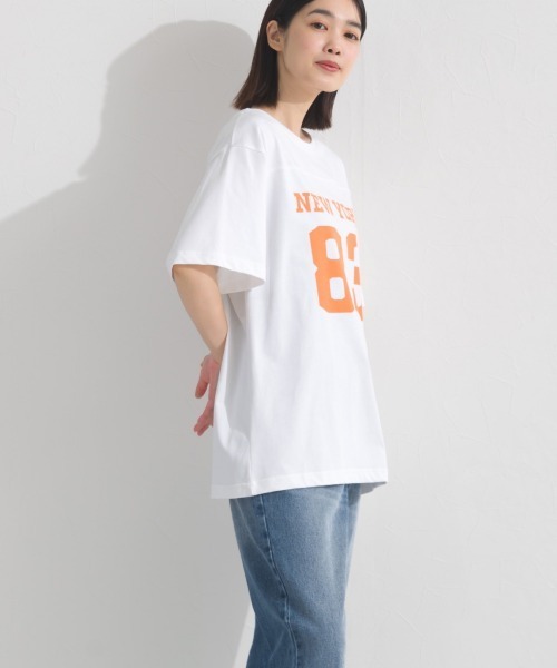 OMNES(オムネス)の「ロゴプリント半袖Tシャツ(Tシャツ/カットソー・レディース・ブラック/ネイビー/レッド/ホワイト/パープル・FREE)」の7枚目の写真