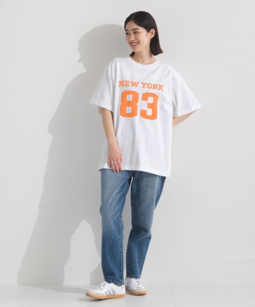 OMNES(オムネス)の「ロゴプリント半袖Tシャツ(Tシャツ/カットソー・レディース・ブラック/ネイビー/レッド/ホワイト/パープル・FREE)」の9枚目の写真