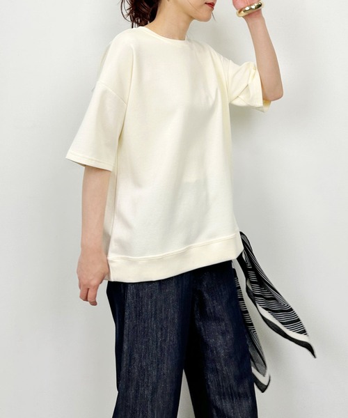 Lo-Fi(ローファイ)の「【WEB限定】スカーフ付きプルオーバー(Tシャツ/カットソー・レディース・アイボリー/チャコールグレー・M)」の8枚目の写真