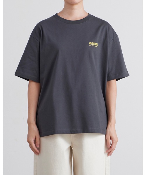 salle de bal（サルデバル）の「【 ALDAYS / オルデイズ 】 6.5oz Box Silhouette Tee " BEERS "　AL-SS035　DLI（Tシャツ/カットソー・レディース・チャコールグレー/ホワイト・FREE）」の3枚目の写真