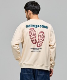もちのび -TOUGH & WARM-刺繍ラグランロンT(足跡)