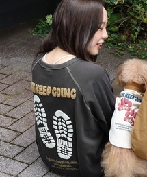 KRIFF MAYER（クリフメイヤー）の「もちのび -TOUGH & WARM-刺繍ラグランロンT(足跡)（Tシャツ/カットソー）」