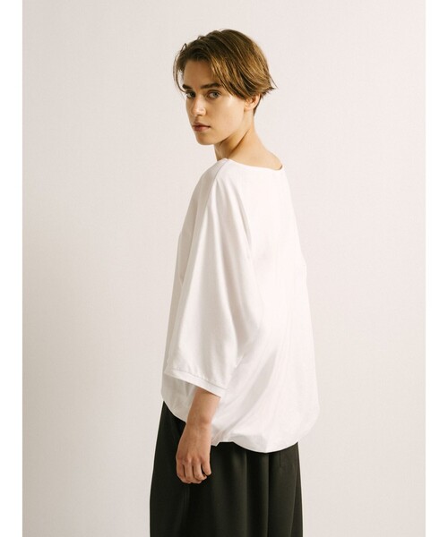mizuiroind（ミズイロインド）の「mizuiro ind ボートネックコクーンプルオーバー（Tシャツ/カットソー・レディース・ライトグレー/ホワイト/ブラック/グレー・FREE）」の12枚目の写真